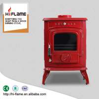 Cheap small european style antique red enamel wood burner cast iron wood-burning stove