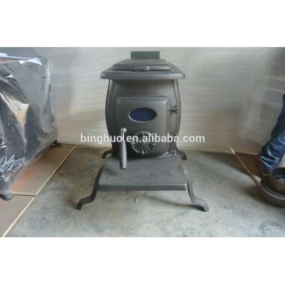 cast iron wood stove, water heater